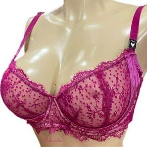 NEW Victoria’s Secret Dream Angels Pink Velvet Lace Push-up Bra Sexy Dollette